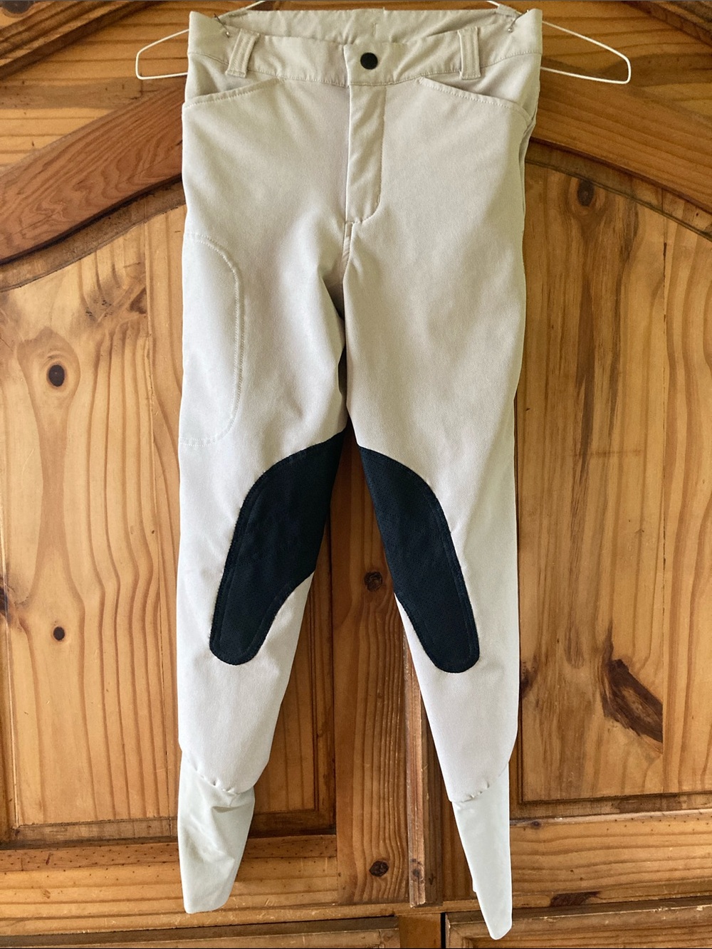 Girls Decathlon tan black jodhpurs riding breeches size 14